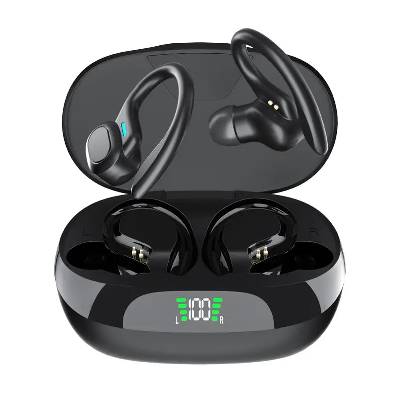 SP16 Wireless Earbuds Headphones with Microphone, Sports Earhook and LED Display Charging Case Discount Big Discount