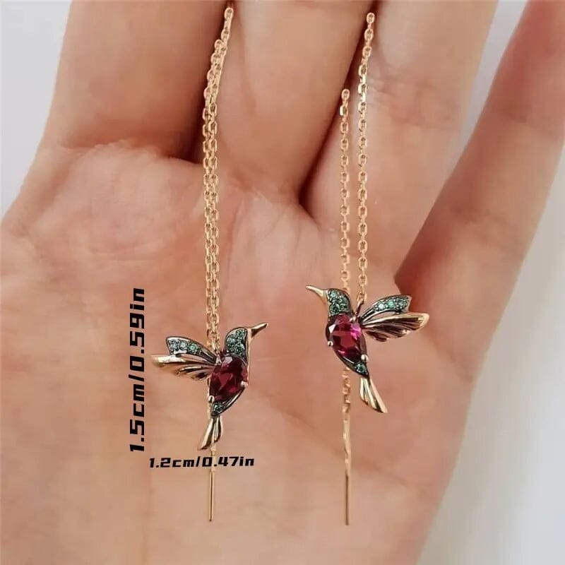 Long Hummingbird Animal Earrings Sale For Nice