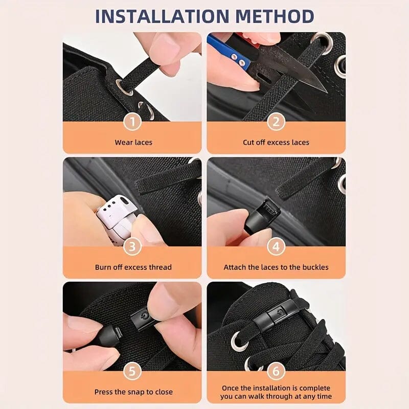 Pair of Free-Tie Shoelaces with 2 Buckles 100% Authentic Cheap Online