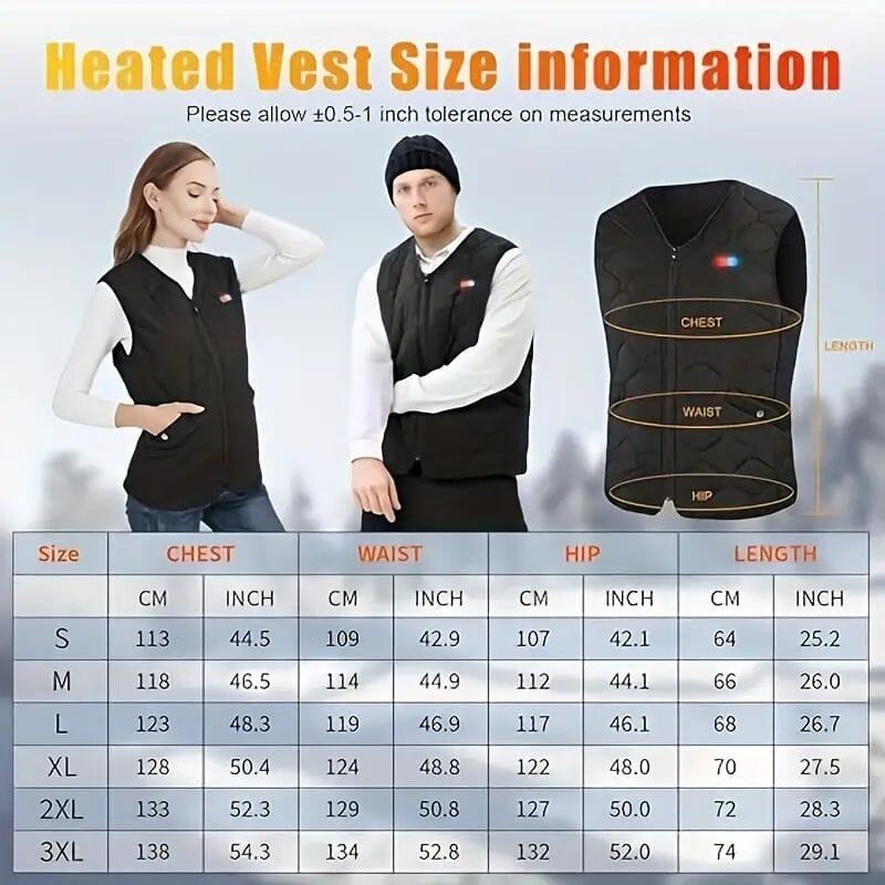 Heated Vest Electric Thermal Warm Jacket Original Cheap Online