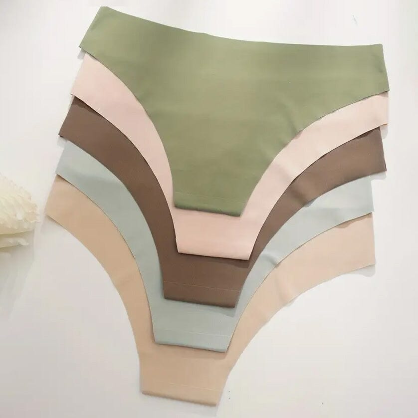 5-Pieces: Seamless Comfy Solid Panties Fashionable Sale Online