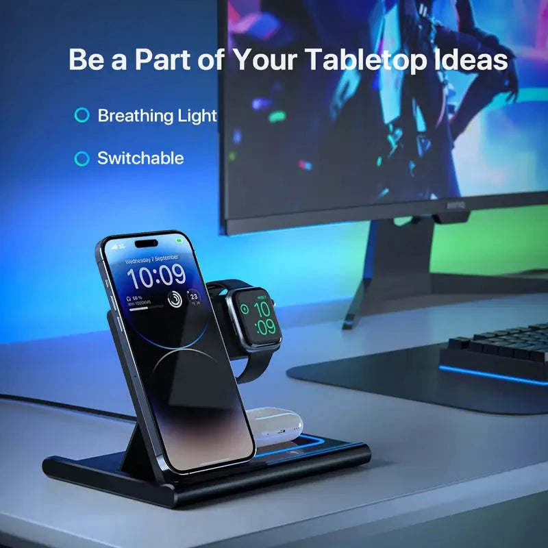 3-in-1 Multifunctional Convenient Wireless Charging Station Cheap Sale Perfect