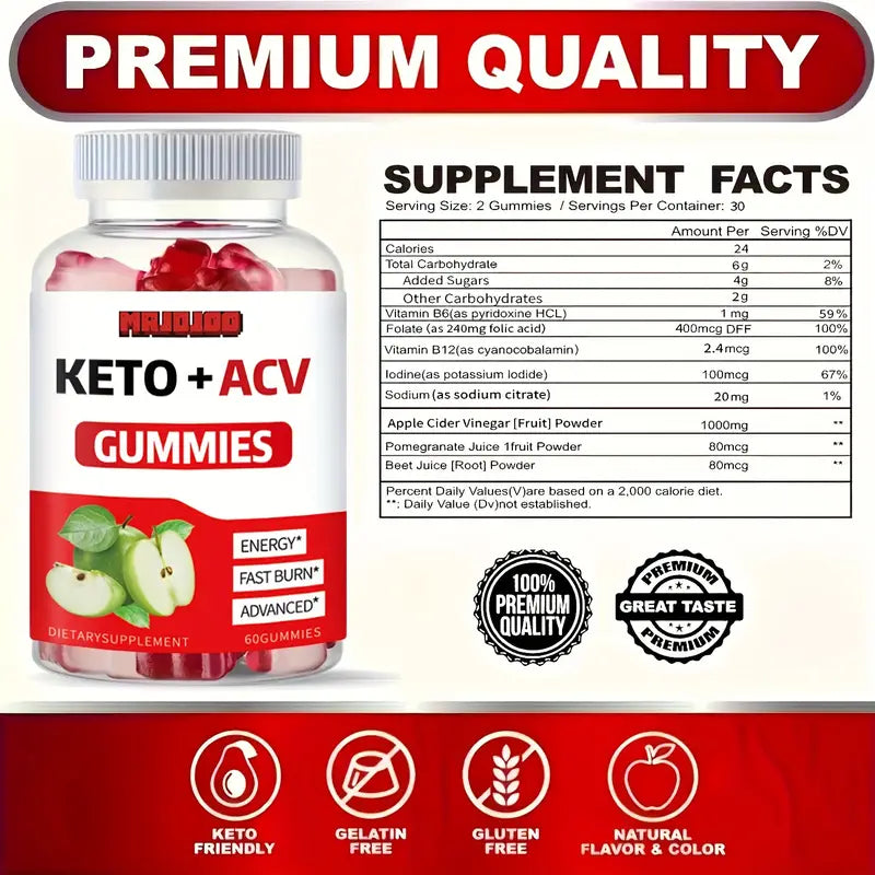 KETO +ACV Gummies Apple Cider Vinegar & B12 Authentic Online