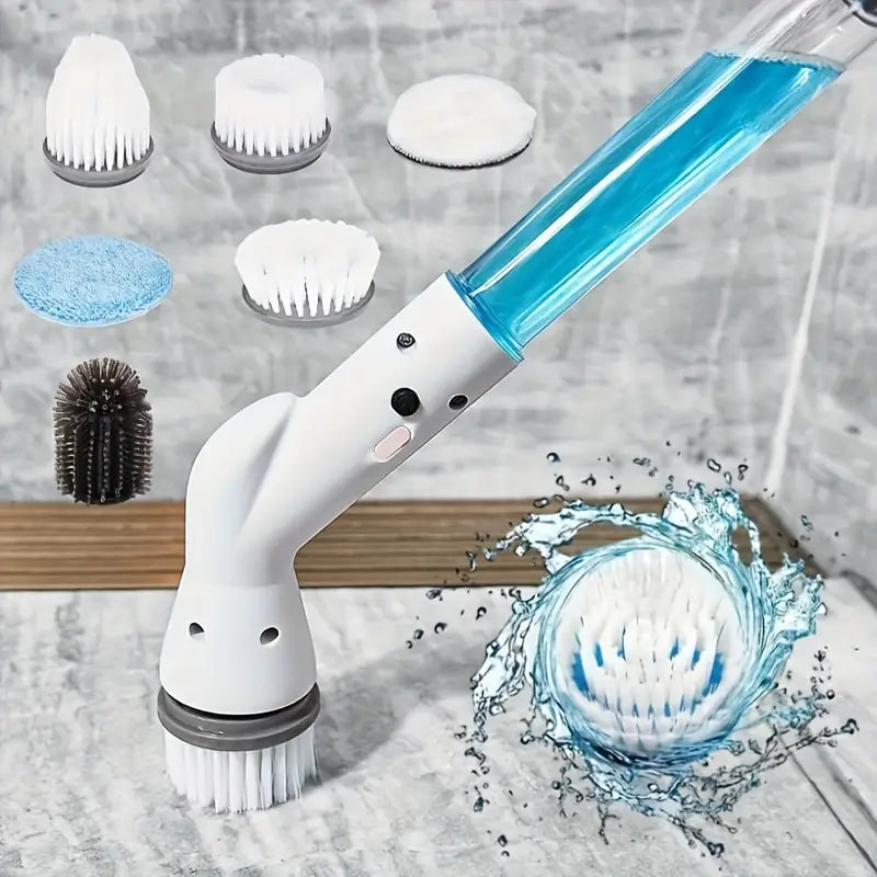 Cordless Electric Spin Scrubber with 6 Brush Heads and Adjustable Long Handle Outlet Deals