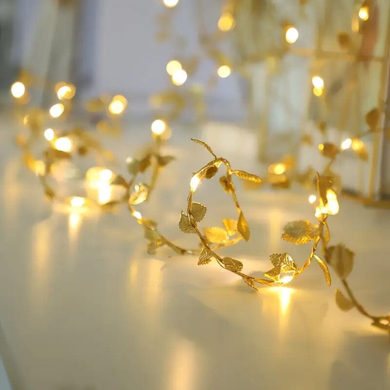 20 LED Golden Leaf Fairy Lights Sale Recommend