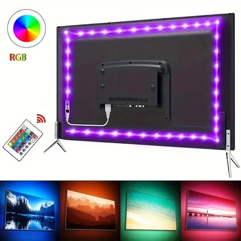 Multicolor LED Light Strip for TV with Remote Control Shop For Online