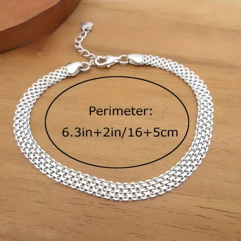 S925 Sterling Silver Chain Bracelet, Sparkling Mesh Embossing Pattern Jewelry Many Kinds Of Cheap Pice