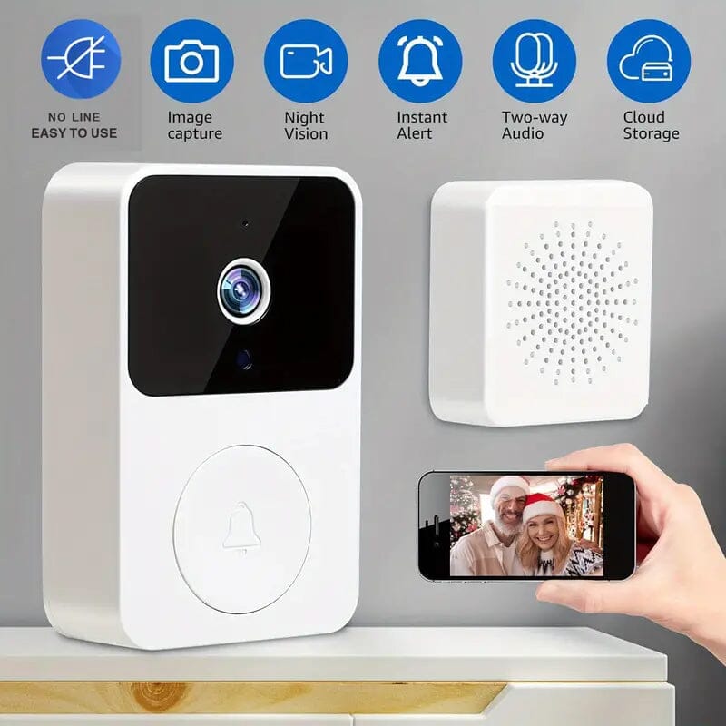 Wireless Smart Video Doorbell Camera with Night Vision and Motion Alerts Outlet Ebay