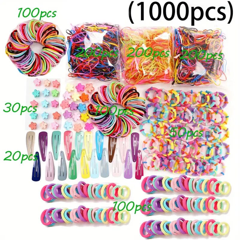 1000-Piece Set: Colorful Hair Ties Set Hair Scrunchies for Women Free Shipping New Styles