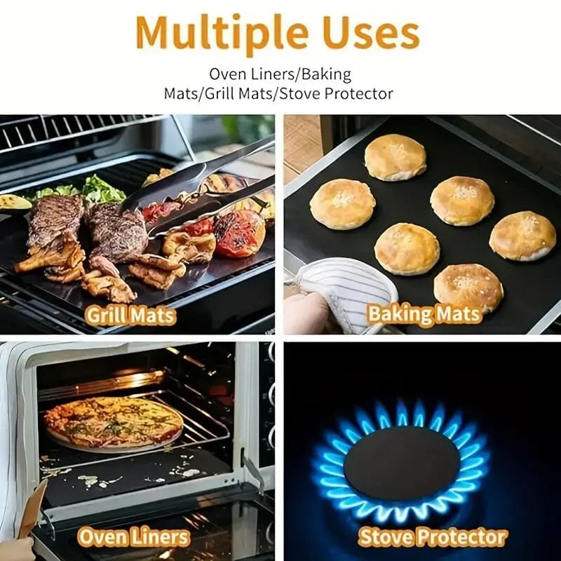 4-Pack: Non-Stick Reusable Oven Liners Clearance Cheapest Pice