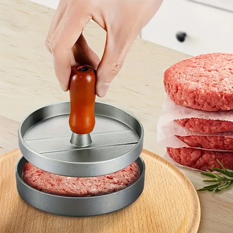 Stainless Steel Hamburger Patty Press with Wooden Handle Sale 2025