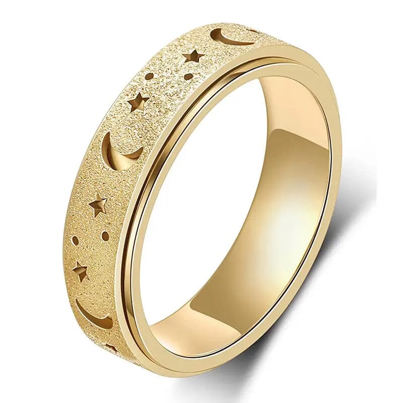 Rotatable Anxiety Fidget Ring Moon and Star Design Online Shop From China