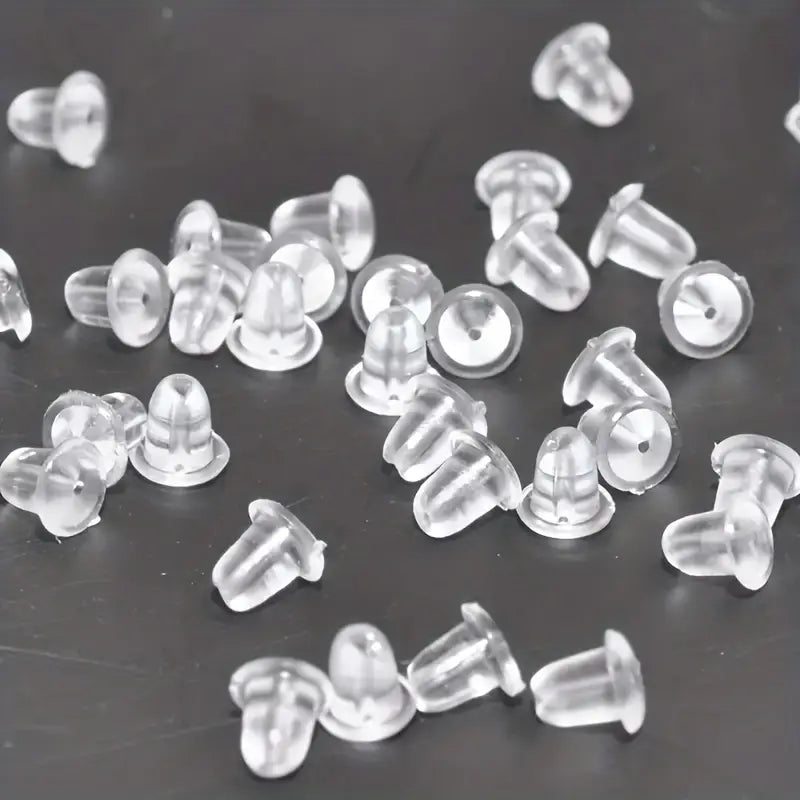 100-Pieces: Transparent Plastic Ear Clog Ear Stud Earring Pin Backs Ear Plug Clearance Free Shipping