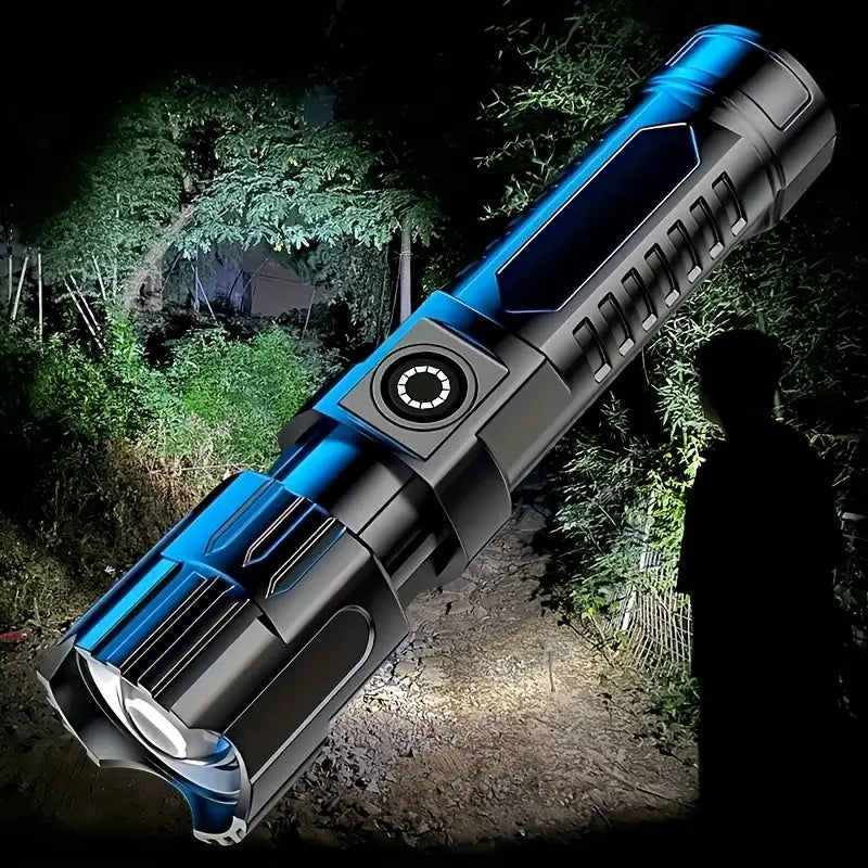 Super Bright Flashlight, USB Rechargeable Telescopic Zoom Wide Beam Manchester