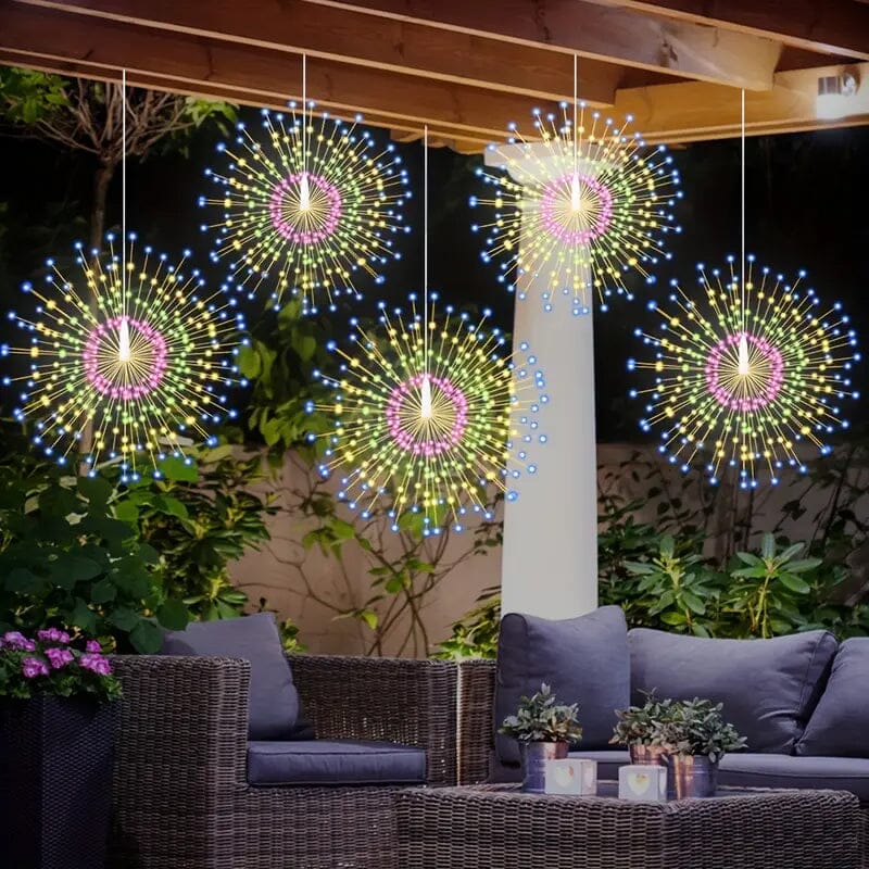 5-Pack: 450 LED Solar Starburst Sphere Lights Clearance Big Discount