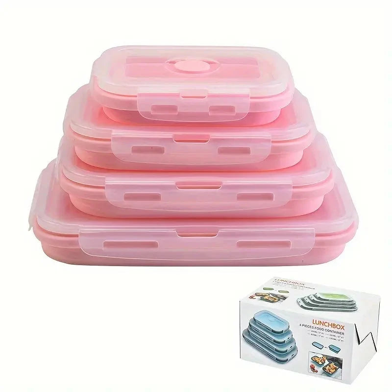 4-Piece Set: Plastic Food Storage Containers With Lids Authentic Cheap Pice