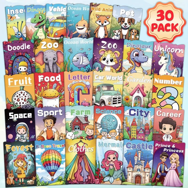 30-Pack: Children's Mini Coloring Book Set Footlocker For Sale