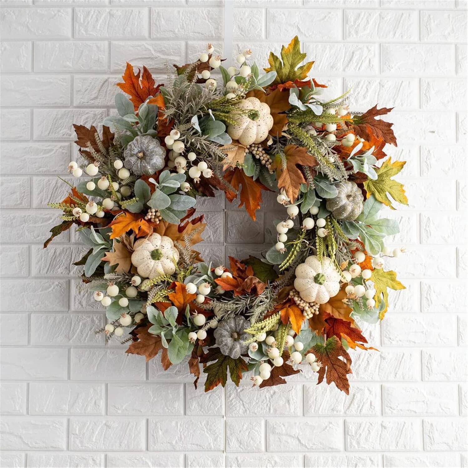 Front Door Autumn Pumpkin Maple Leaves Wreaths Cheap Sale Exclusive