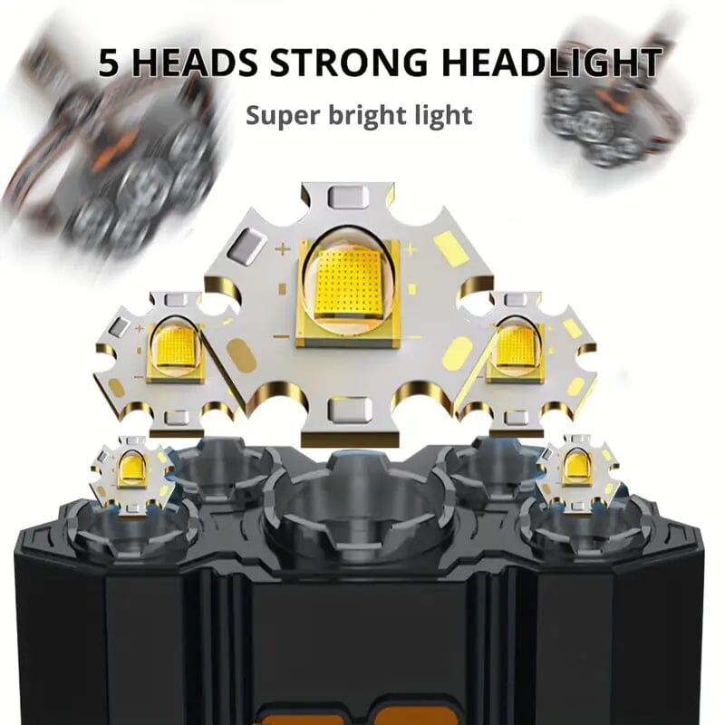 5 LED Headlamp High Lumens Super Bright Outdoor Headlight Sale Best Wholesale