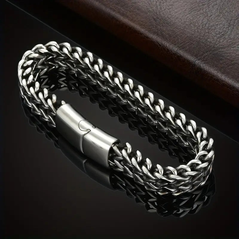 Men's Stainless Steel Braided Bracelet with Magnetic Clasp Clearance 2025 Unisex