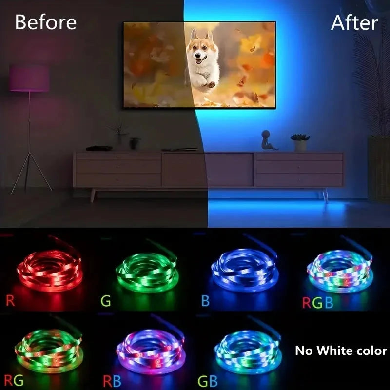 Multicolor LED Light Strip for TV with Remote Control Shop For Online