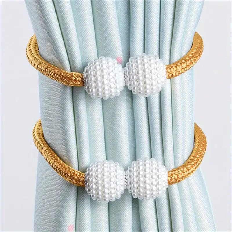 2-Pieces: Magnetic Curtain Tiebacks with Faux Pearls Cheap 2025 Newest