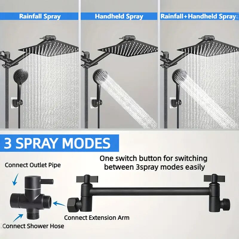 8-Inch High Pressure Showerhead with 11-Inch Adjustable Extension Arm Clearance 100% Guaranteed