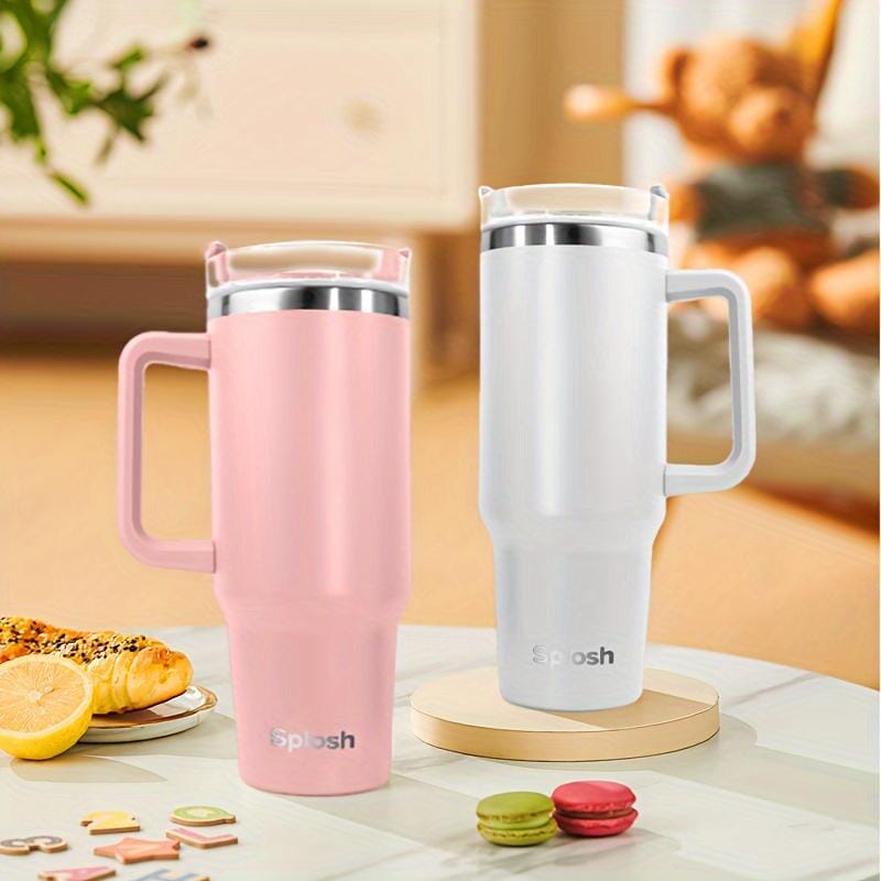 40 Oz Insulated Coffee Tumbler with Handle and Straw Cheap Sale Geniue Stockist