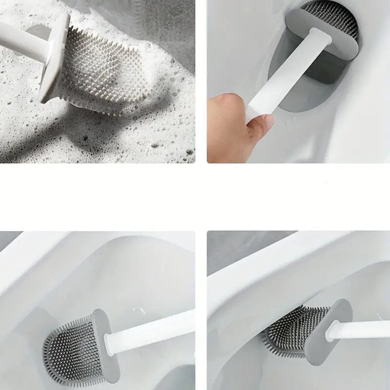 Silicone Toilet Brush with Long Holder Set Sale Recommend