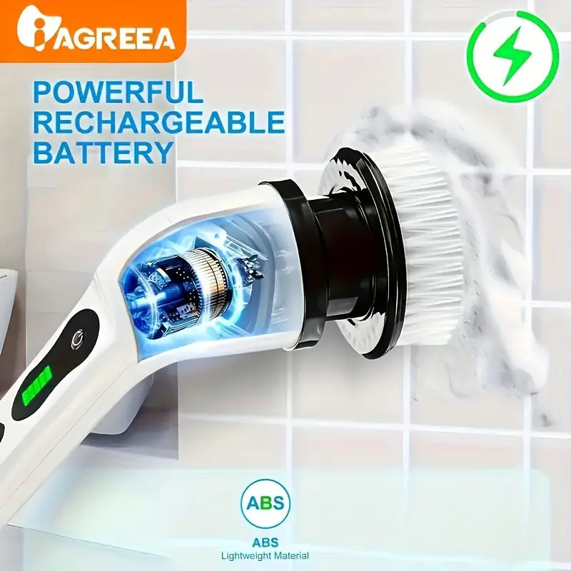 Electric Rotary Scrubber with Replaceable 8 Brush Heads and Adjustable Extension Handle Genuine Sale Online
