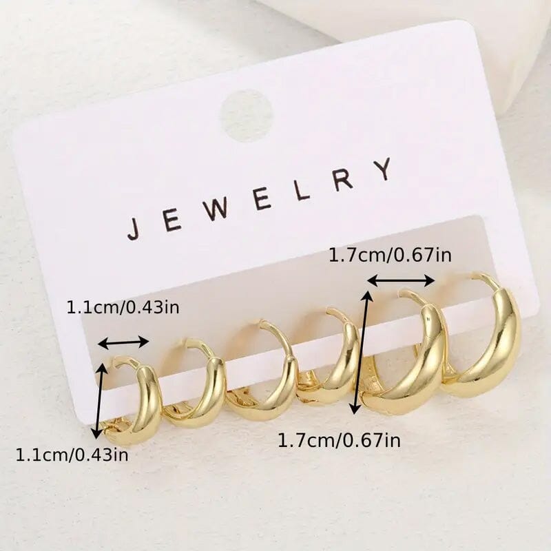 3-Pairs: Stylish and Simple Copper Earrings Outlet Footaction