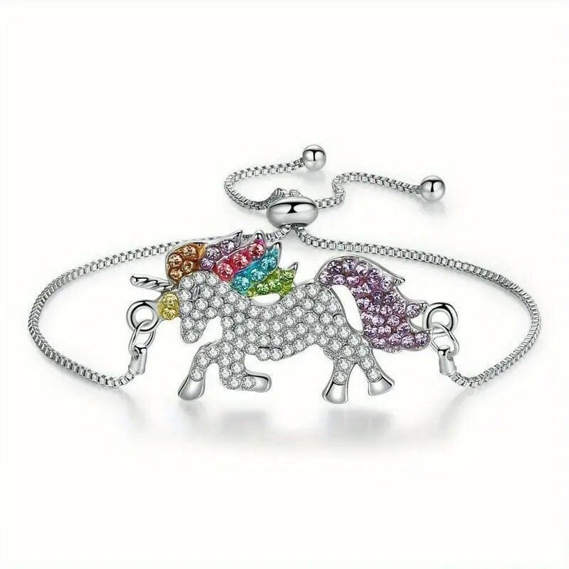 Colorful Cartoon-Themed Unicorn Earrings, Necklace, Ring & Bracelet Jewelry Set Outlet Deals