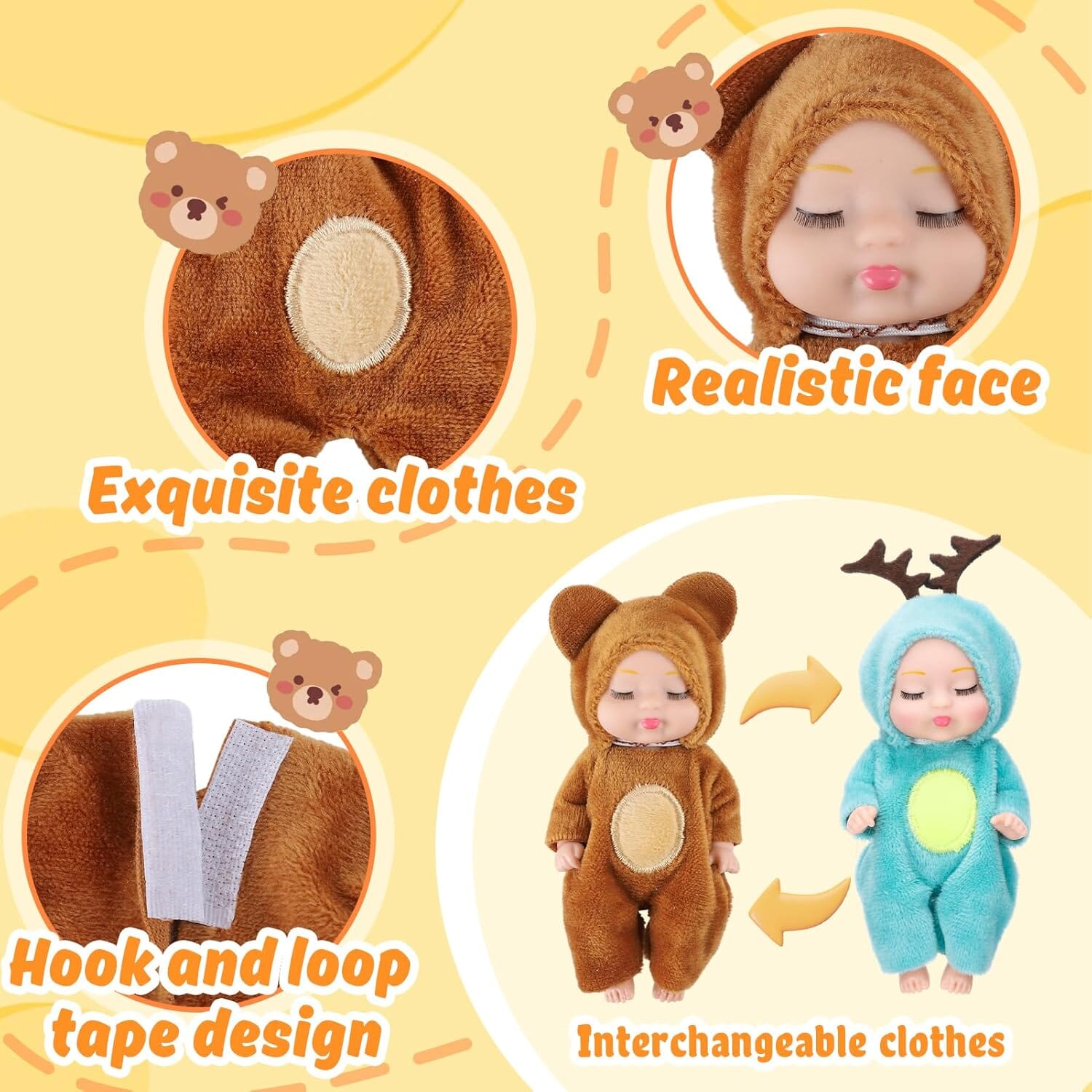 Adorable 4.3 Reborn Doll - Mini Cute Sleeping Youngsters Series Sale Popular