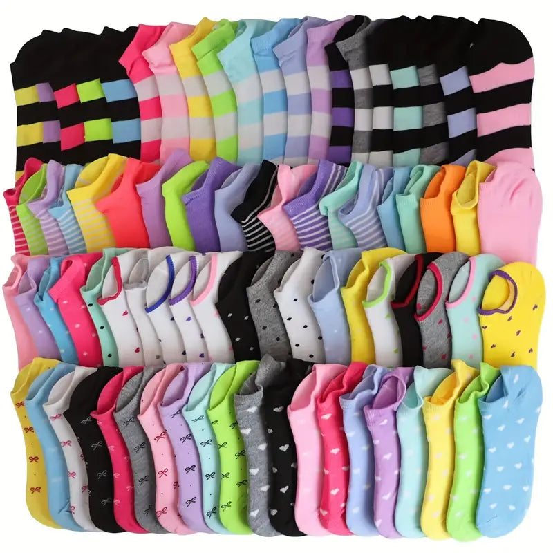 20-Pairs: Candy Color Socks, Casual & Breathable Low Cut Ankle Socks, Women's Stockings & Hosiery Clearance Amazon