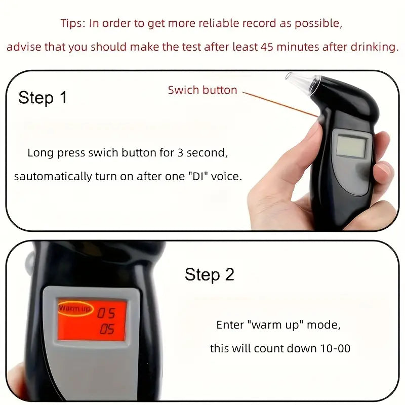 Accurate Personal Breath Alcohol Tester - Instant Blood Alcohol Content Measurement with High-Precision Sensors and LED Display 100% Original Sale Online