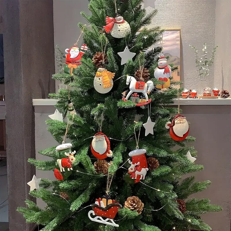 12-Pieces: Christmas Tree Colorful Resin Elk Pendant Decoration Cheap Sale