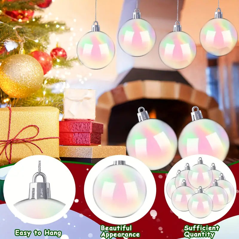 20-Pieces: Clear Iridescent Plastic Ornaments Balls for Crafts Limited Edition Cheap Pice