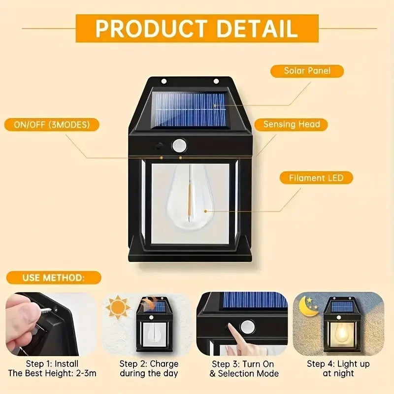 Solar-Powered Motion-Sensor Outdoor Wall Light Free Shipping Very Cheap