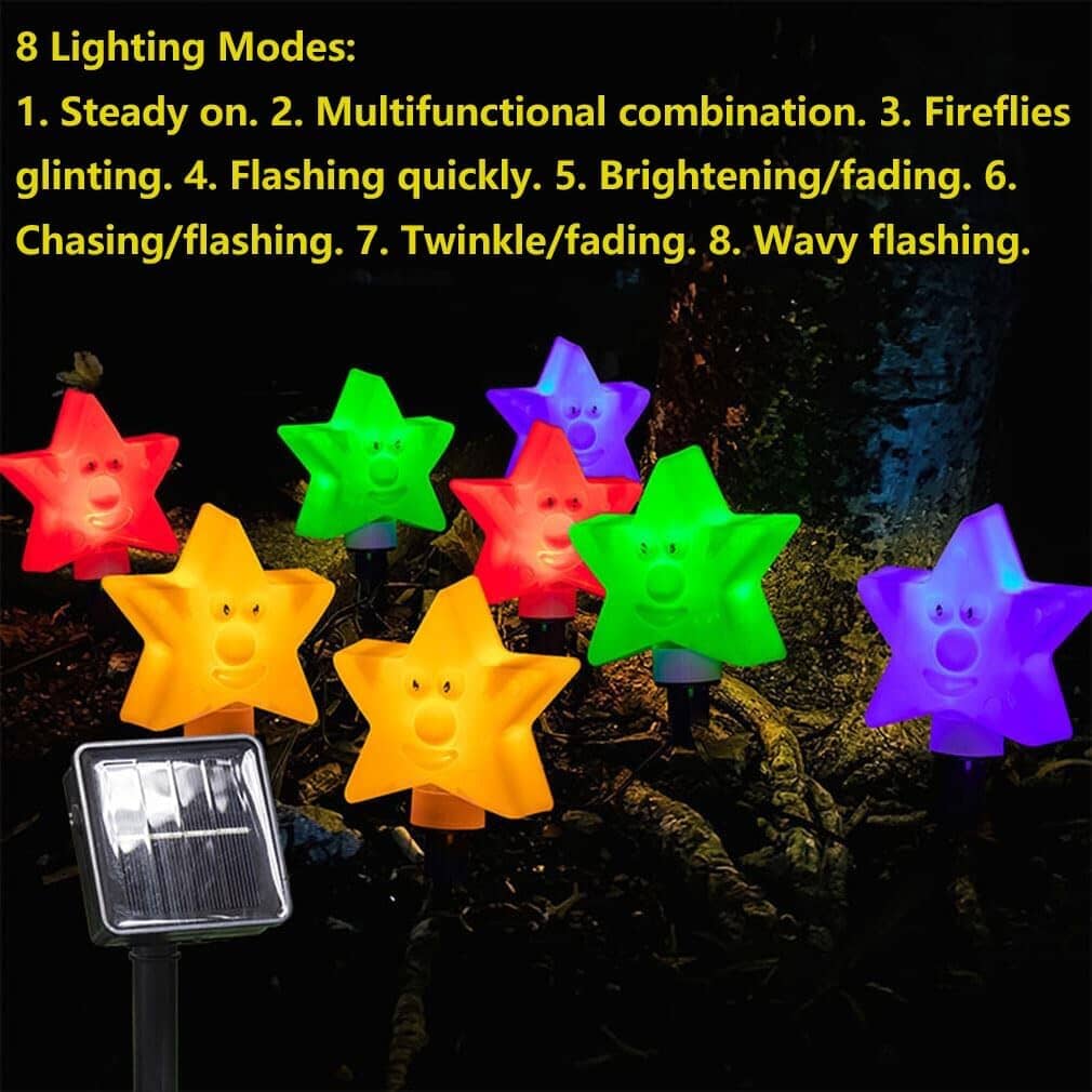 8-Pack: Solar Powered Star Lights 8 Modes Landscape Pathway Stake Lights Cheap Sale Ebay