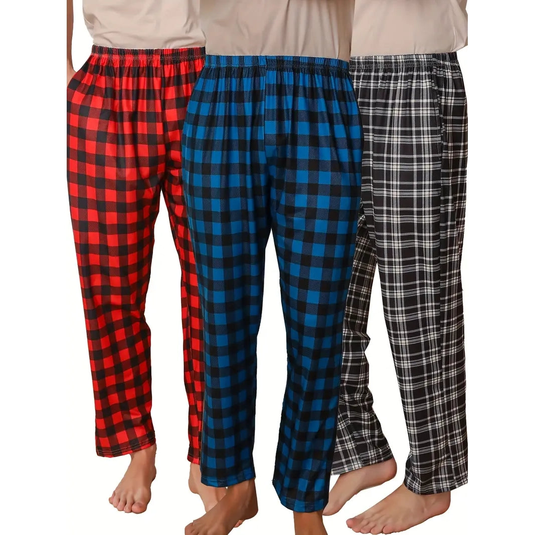 3-Piece: Mens Pajama Pants Loungewear Sleepwear Clearance 2025 Unisex