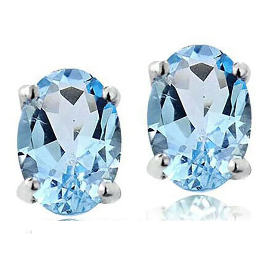925 Sterling Silver London Blue Topaz Stud Earrings Cheap Sale Good Selling