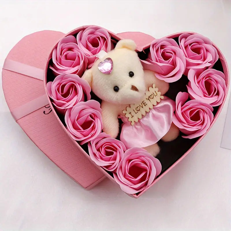 Rose-Shaped Soap Gift Box With Heart-Shaped Artificial Roses Sale Professional