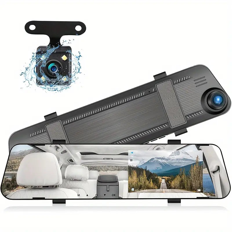 Mirror Dash Cam 4.5 Inch Rear View Mirror 1080P Front and Rear View Dual Cameras Perfect For Sale