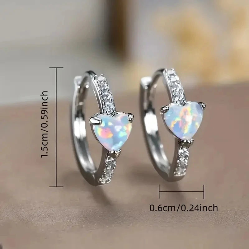 Heart-shaped Synthetic Zirconia Hoop Earrings Footlocker Finishline Sale Online