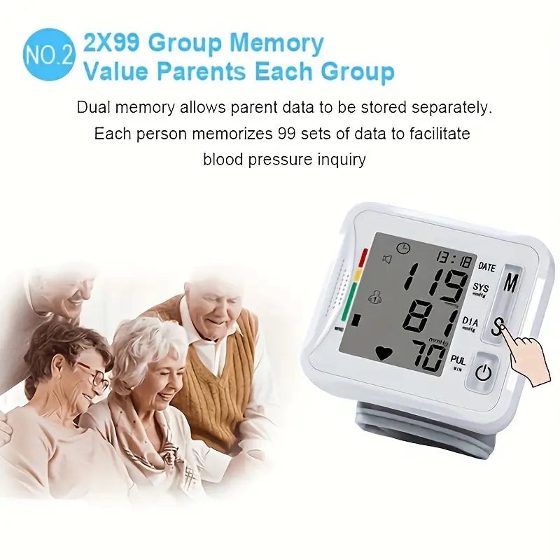 Wrist Blood Pressure Monitor with LCD Display, Adjustable Cuff with Irregular Heartbeat Detection Cheap Free Shipping