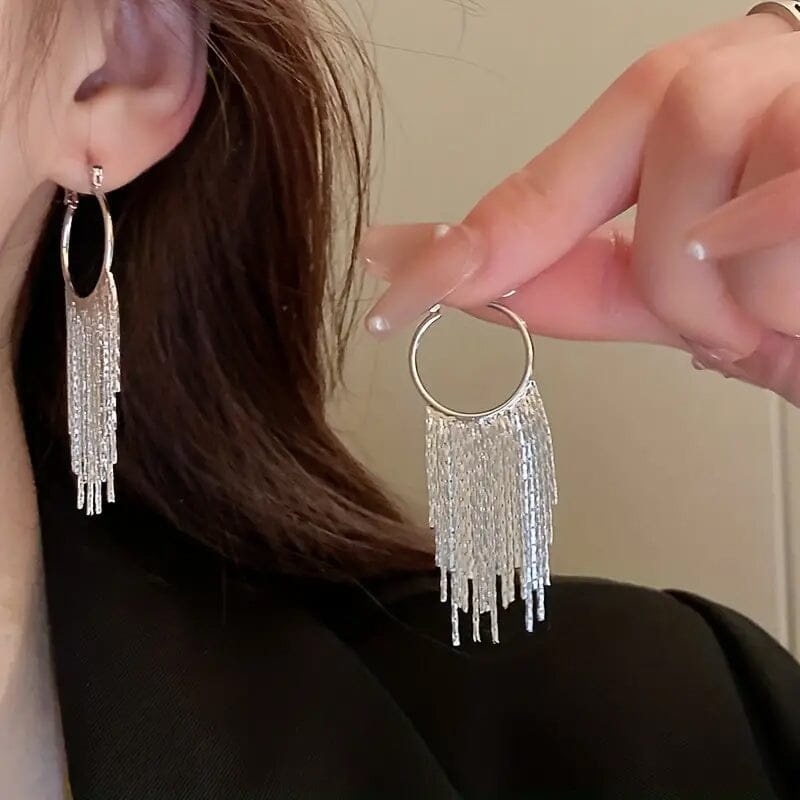 Sparkling Tassel Design Dangle Earrings Top Quality For Sale