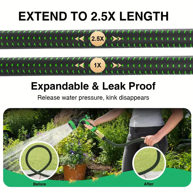 Heavy-Duty Expandable Garden Hose - Leakproof Design with Spray Nozzle Discount Amazon