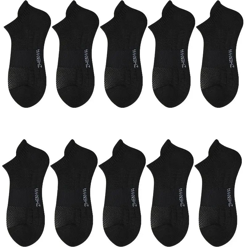 5-Pairs: Casual Ankle Boat Socks With Towel Bottom Sale Sast