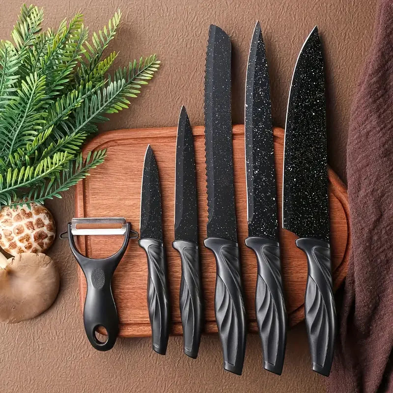 6-Piece Set: High Carbon Stainless Steel Sharp Kitchen Knives Shop For Online