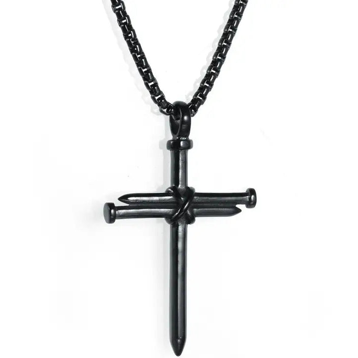 Titanium Steel Casting Steel Nails Cross Men's Pendant Punk Style Free Shipping Cheap